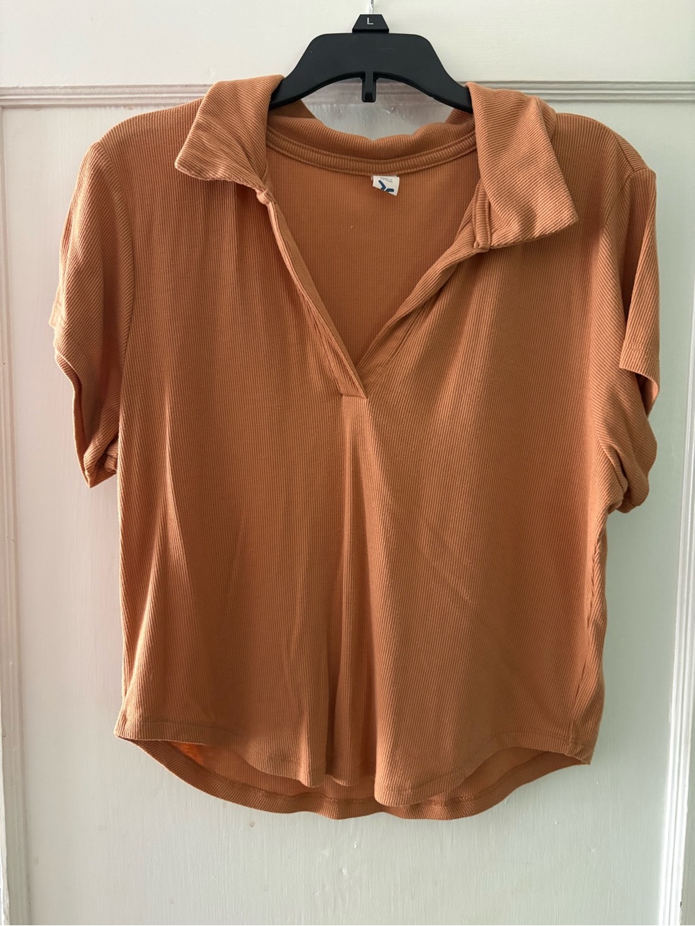 Old Navy Short-Sleeve Polo Top in Rust Orange